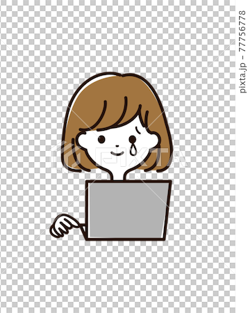 筆記本電腦和女性的臉 77756778