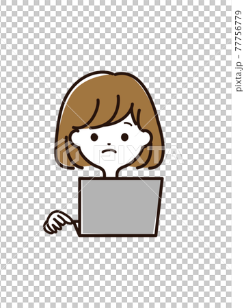 筆記本電腦和女性的臉 77756779