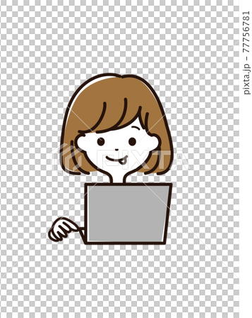 筆記本電腦和女性的臉 77756781
