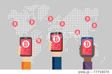 ビットコイン・仮想通貨投資 イメージバナーイラスト ビットコイン・仮想通貨投資 イメージバナーイラスト 77758070
