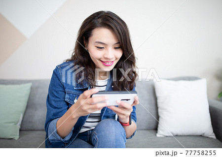 woman use smart phone woman use smart phone 77758255