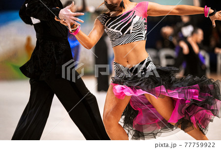 couple dancers latin dancing in dancesport competition couple dancers latin dancing in dancesport competition 77759922