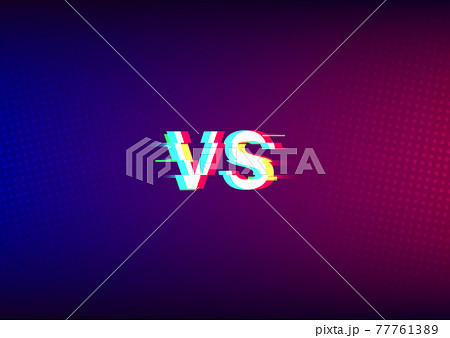 Blue and red abstract background with VS monogram. Cybersport tournament screen design. Red blue template for esports battle. Team competition, game championship. Vector 77761389