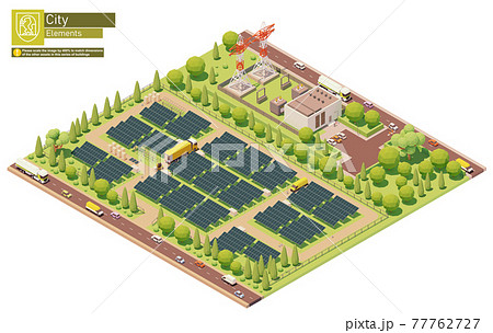 Vector isometric photovoltaic solar energy plant Vector isometric photovoltaic solar energy plant 77762727