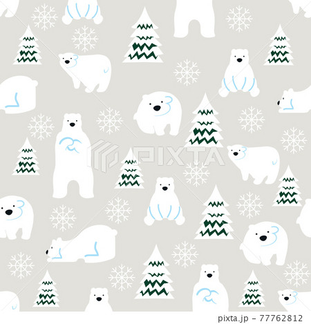 cute polar bears seamless pattern background 77762812