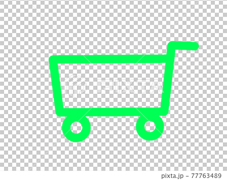 百貨商店購物車圖標綠色 百貨商店購物車圖標綠色 77763489