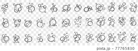 Soap bubbles shapes doodle set Soap bubbles shapes doodle set 77765830