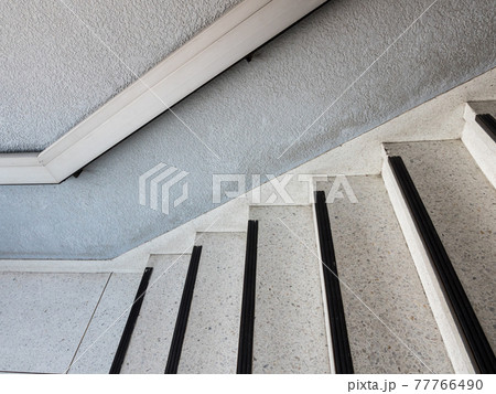 Marble pattern staircase with the metal handrail. Marble pattern staircase with the metal handrail. 77766490