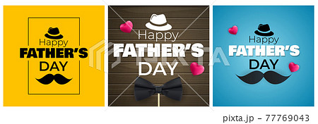 Happy Father`s Day Background collection set. Poster, flyer, greeting card, header for website. Vector Illustration 77769043