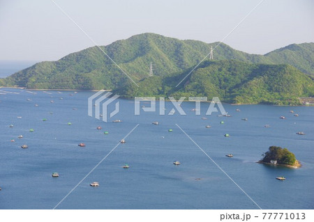 徳島県鳴門市　四方見展望台から内海を望む 77771013