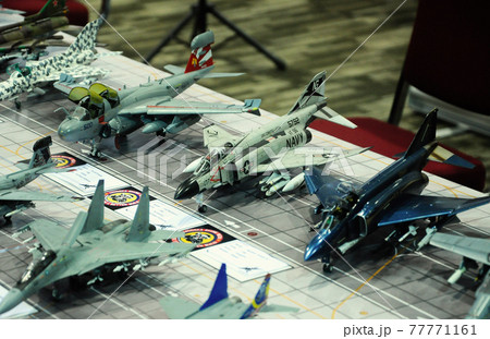 SEREMBAN, MALAYSIA -JULY 30, 2017: Several models of fighter planes made of plastic. It was built by collectors and fans of airplanes fighter model. SEREMBAN, MALAYSIA -JULY 30, 2017: Several models of fighter planes made of plastic. It was built by collectors and fans of airplanes fighter model. 77771161