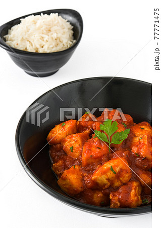 Chicken tikka masala and rice 77771475
