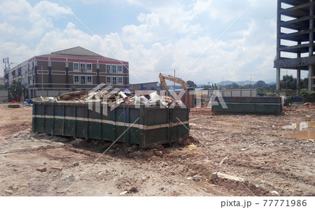 SELANGOR, MALAYSIA -JANUARY 15, 2017: Construction wasted disposal bin used at the construction site.   77771986