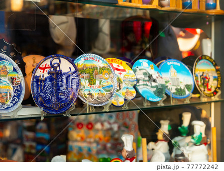 Georgian souvenirs on store shelves Georgian souvenirs on store shelves 77772242