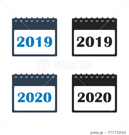 Calendar Icon set. Flat style vector EPS. 77773050