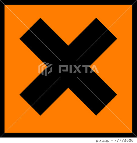 European irritant hazard sign. Chemical orange x warning icon European irritant hazard sign. Chemical orange x warning icon 77773606
