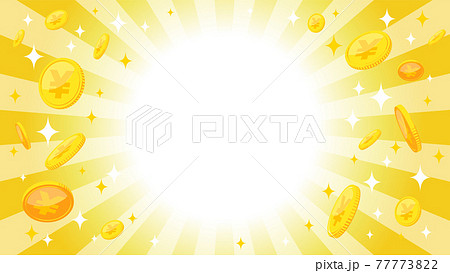 円コインと日の出背景 円コインと日の出背景 77773822