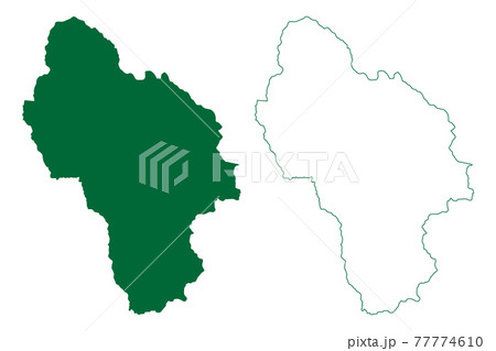 Kullu district (Himachal Pradesh State, Republic of India) map vector illustration, scribble sketch Kullu map 77774610