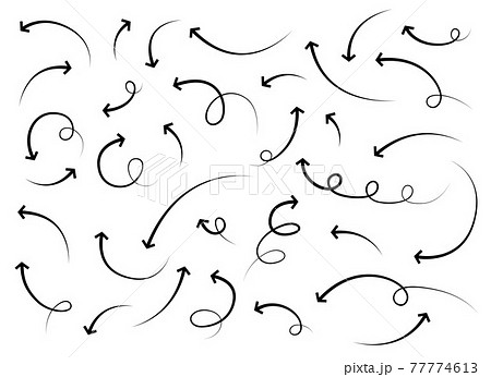 Hand drawn arrows lines in different directions 77774613