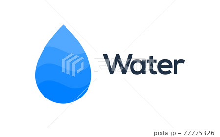 Water drop vector icon logo. Flat water rain liquid icon sign symbol isolated 77775326