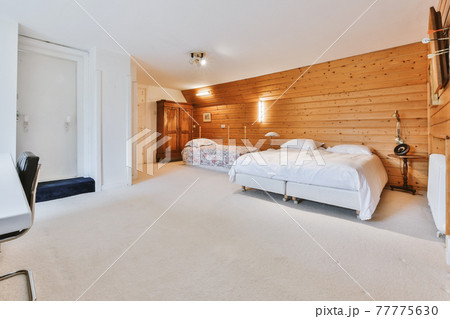 Bedroom with modern and vintage furniture 77775630