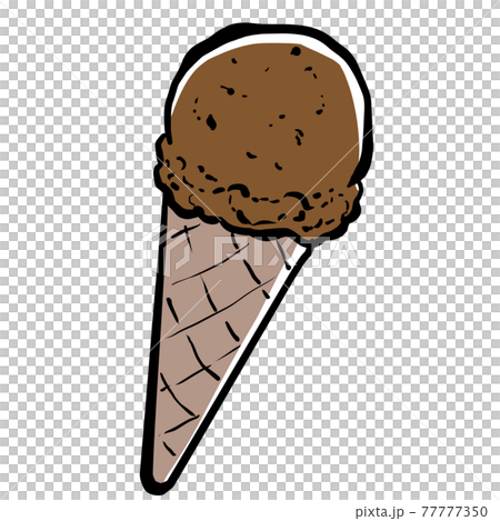 チョコレート味のアイスクリームのイラスト素材 [77777350] - PIXTA