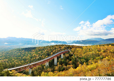 北海道　秋の三国峠と松見大橋 77777786