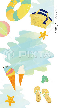 サマーセール  ファッションアイテム 水彩タッチデザイン 77778059