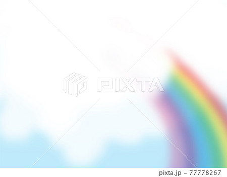 雨上がりの空に虹のイラスト素材 雨上がりの空に虹のイラスト素材