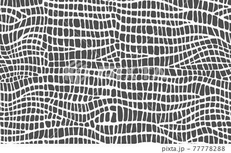 Abstract modern crocodile leather seamless pattern. Animals trendy background. Black and white decorative vector illustration for print, fabric, textile. Modern ornament of stylized alligator skin 77778288
