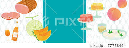 お中元 夏ギフト 水彩風タッチ レトロ柄デザイン 77778444