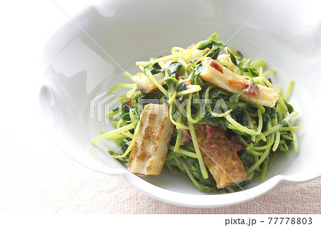 豆苗とちくわ炒め梅肉和え14 77778803