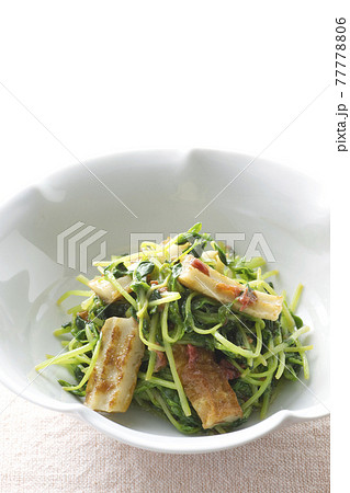 豆苗とちくわ炒め梅肉和え16 77778806