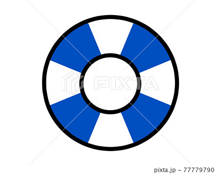 青い浮き輪イラスト素材 青い浮き輪イラスト素材 77779790