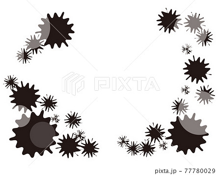 黒インクのポタポタアートの空間 77780029