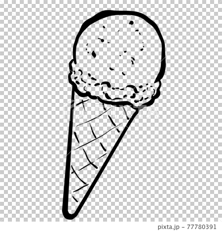 リアルなアイスクリームの線画 77780391