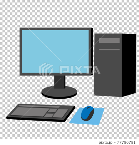 多方面で活躍 デスクトップpcのイラストのイラスト素材