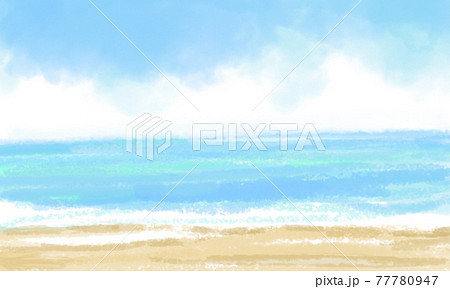 夏 水彩風の海の背景 イラストのイラスト素材