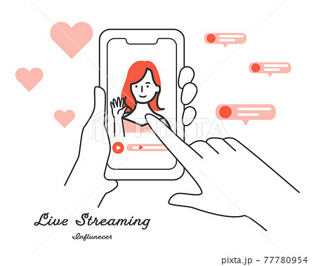 ライバー 女性 動画配信 イラスト ライバー 女性 動画配信 イラスト 77780954