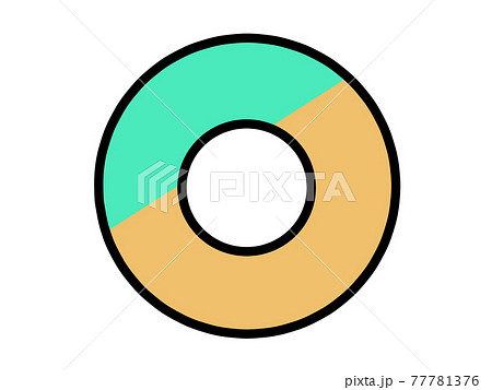 ミントチョコ付きドーナツイラスト素材 77781376