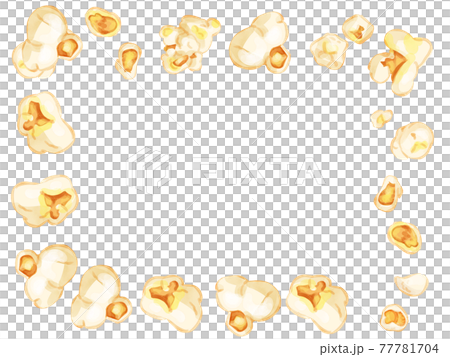 Hand drawn watercolor popcorn rectangle frame illustration 77781704