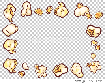 手繪水彩爆米花矩形框插畫筆主線 77781794