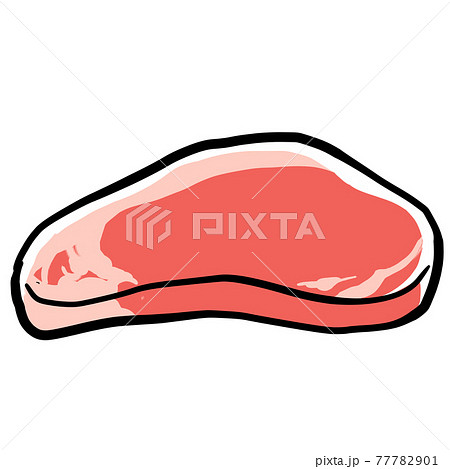リアルな豚肉のイラストのイラスト素材