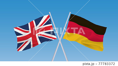 ドイツとイギリスの国旗のイラスト素材
