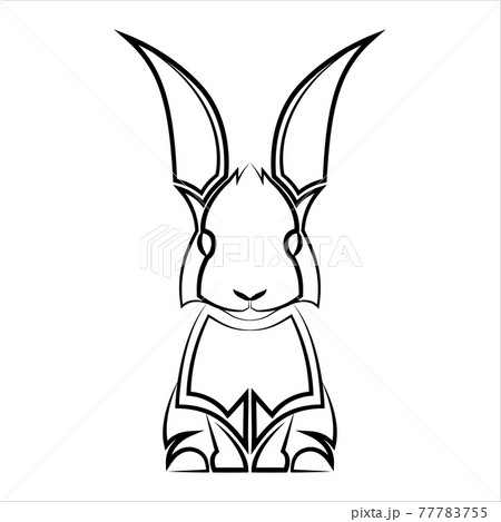 Black and white line art of rabbit Good use for symbol mascot icon avatar tattoo T Shirt design logo or any design you want Black and white line art of rabbit Good use for symbol mascot icon avatar tattoo T Shirt design logo or any design you want 77783755
