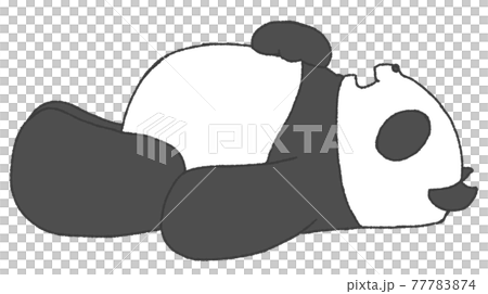 A panda that sleeps soundly on its back 77783874