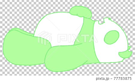A panda that sleeps soundly on its back (green) A panda that sleeps soundly on its back (green) 77783875