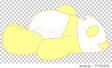 Panda that sleeps soundly on its back (yellow) 77783876