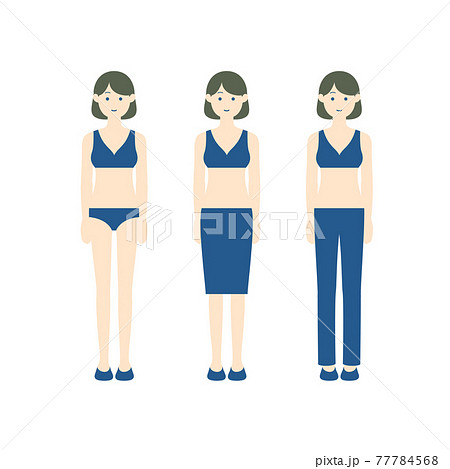 下着姿の女性のイラスト 下着姿の女性のイラスト 77784568