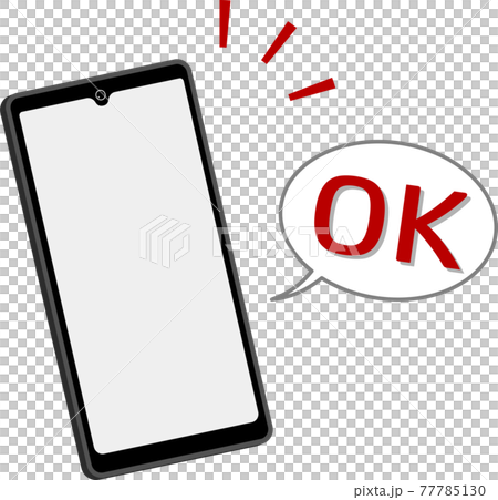 okマークが出たスマホのイラスト 77785130